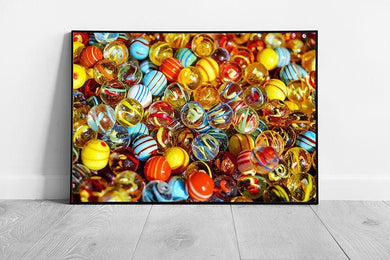 Wall Art Print Framed Paper Marbles Ready to Hang Home Decor - Print Store