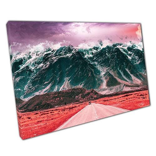 Adventure Scenery Canvas Print - Blue Pink  Purple Wall Art for Home Office Decor - Print Store