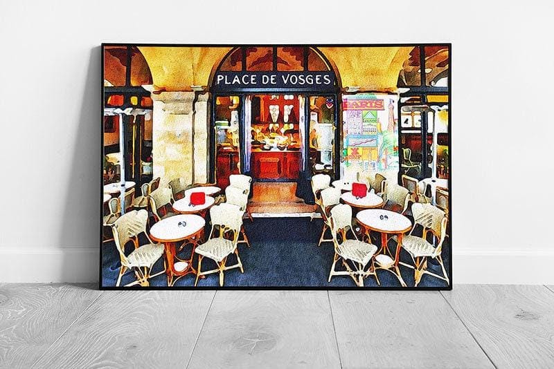 Watercolor Paris Wall Art Print  Place des Vosges  Framed Ready to Hang Decor - Print Store