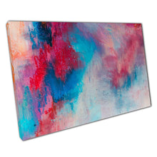 Load image into Gallery viewer, Abstract Brushstroke Wall Art Canvas Print - Vibrant Red Blue  Magenta Textures for Home Office Décor - Print Store
