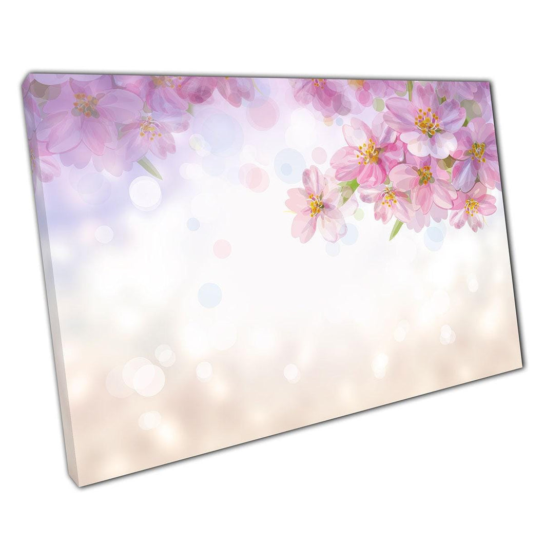 Blooming Pink Blossom Canvas Art Print  Spring Floral Wall Decor for Home  Office - Print Store