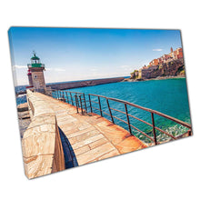 Load image into Gallery viewer, Bastia Port Spring Cityscape Canvas Print: Scenic Corsican Wall Art for Home &amp; Office Decor - Print Store
