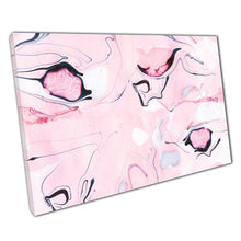 Load image into Gallery viewer, Abstract Marbling Canvas Print: Pastel Pink, Black &amp; White Flowing Design for Home and Office Decor - Print Store
