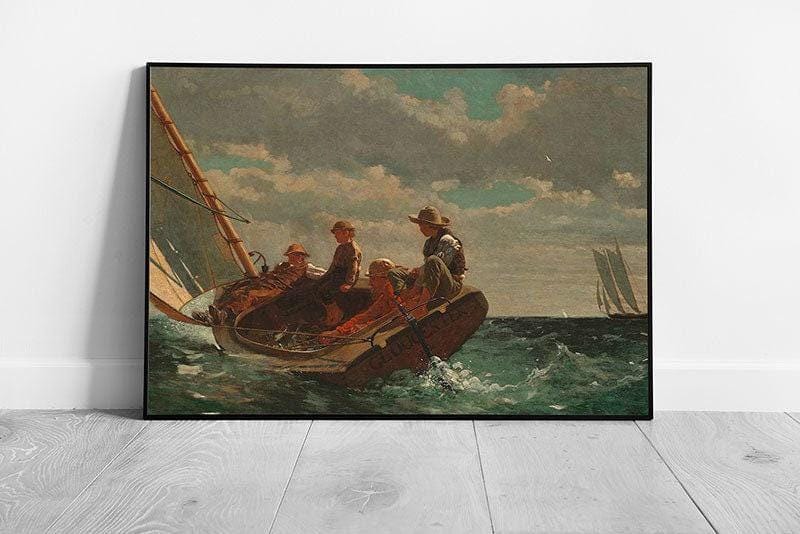 Winslow Homer's Breezing Up: Ready-to-Hang Nautical Wall Art Print for Coastal Home Decor - Print Store