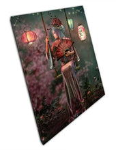 Load image into Gallery viewer, Asian Garden Night Scene Canvas Art - Lantern Lady Home  Office Decor - Print Store
