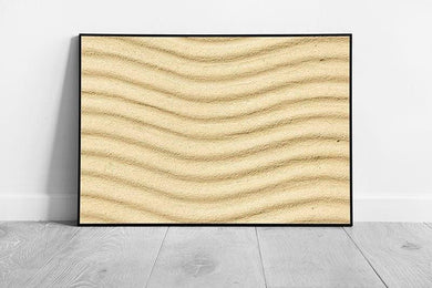 Wavy Lines Abstract Wall Art Print - Natural Tone Framed Decor - Print Store