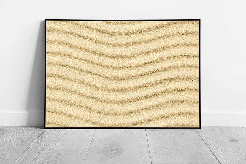 Wavy Lines Abstract Wall Art Print - Natural Tone Framed Decor - Print Store
