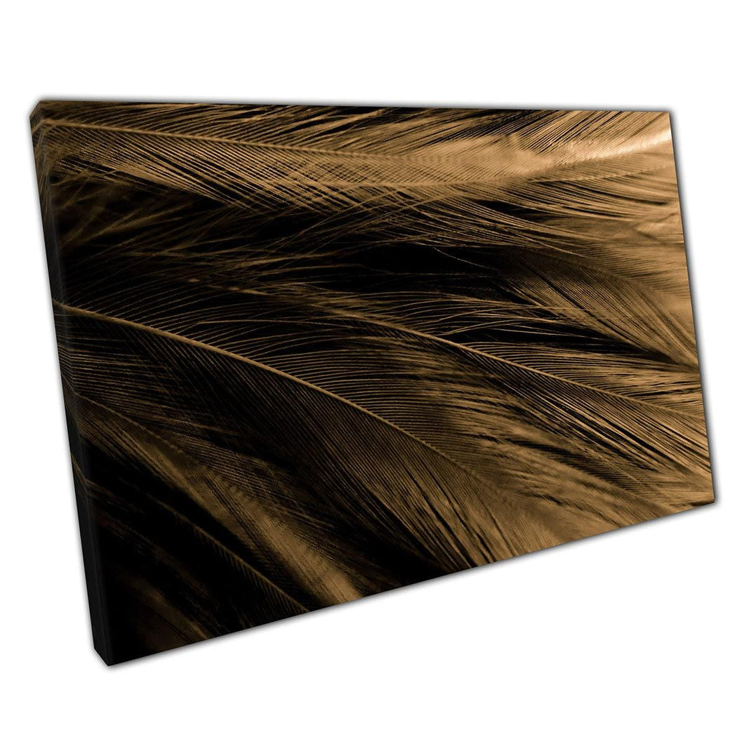 Abstract Nature Photography Canvas Print  Luxurious Brown White  Gold Feathers Wall Art for Home or Office Decor - Print Store