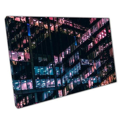 Canvas Print City Flats with Colorful Lights - Ready to Hang Wall Art for Home or Office Decor - Print Store