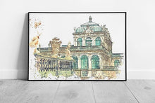 Load image into Gallery viewer, Watercolour Sketch of Zwinger Dresden Germany Wall Art Print Framed Picture Art - Print Store
