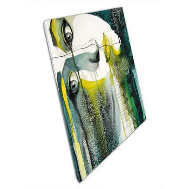 Abstract Woman Watercolour Print  Nature-Inspired Greens Blues  Yellows  Canvas Wall Art Decor for Home  Office - Print Store