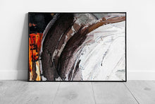 Load image into Gallery viewer, Abstract Brushstroke Wall Art Print - Orange Black  White Textured Framed Painting - Print Store
