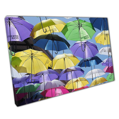 Bright Colorful Umbrella Wall Art Print on Canvas for Home  Office Decor - Print Store