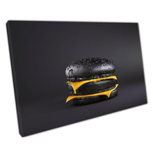 Load image into Gallery viewer, Black Burger Canvas Art Print  Surrealism Food Photography  Melting Cheese Home Decor - Print Store
