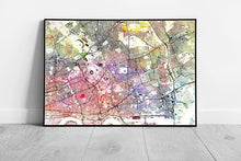 Load image into Gallery viewer, WEST HAM Street Map Art Print - Watercolor Wall Decor - Ready to Hang Framed Picture - Print Store
