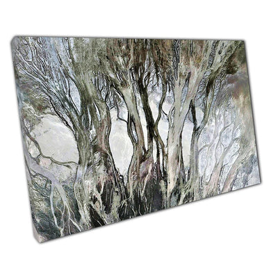 Abstract Forest Tree Wall Art Print on Canvas  Minimalist Neutral Toned Home Office Decor - Print Store