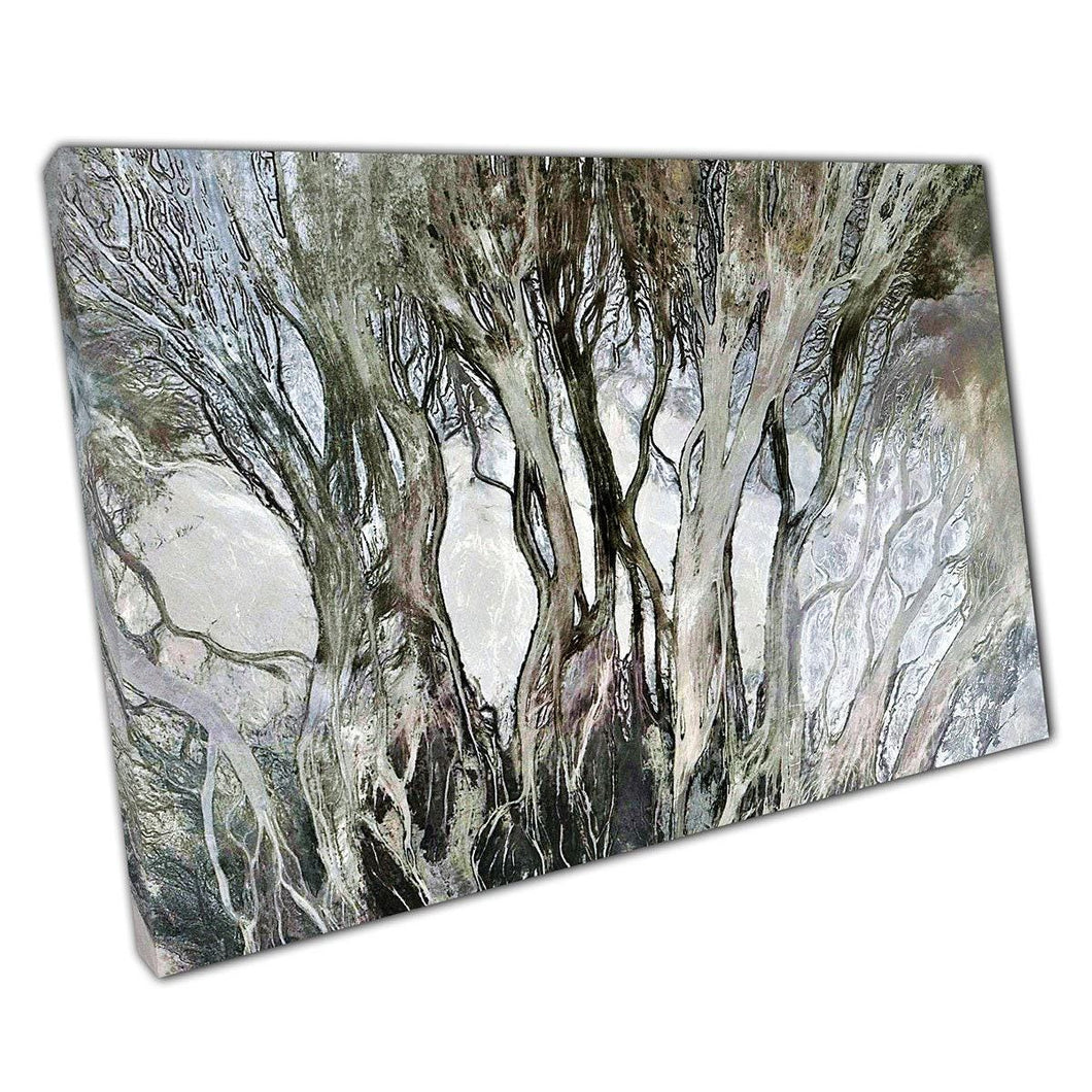 Abstract Forest Tree Wall Art Print on Canvas  Minimalist Neutral Toned Home Office Decor - Print Store