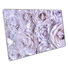 Load image into Gallery viewer, Blooming Roses Wall Art Print on Canvas - White Purple Floral Decor for Home  Office - Print Store
