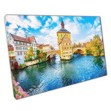 Load image into Gallery viewer, Bamberg Old Town Canvas Print  Romantic Bridges Over Regnitz River Home  Office Decor - Print Store
