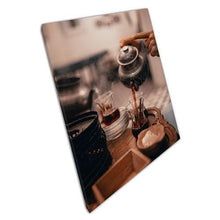 Load image into Gallery viewer, Antique Teapot Canvas Print - Pouring Hot Tea Wall Art for Home  Office Decor - Print Store
