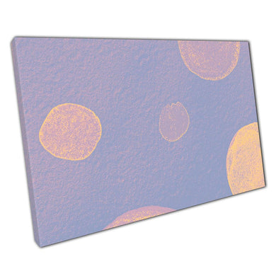 Abstract Peach Circles on Purple Canvas: Modern Wall Art Print for Home & Office Decor - Print Store