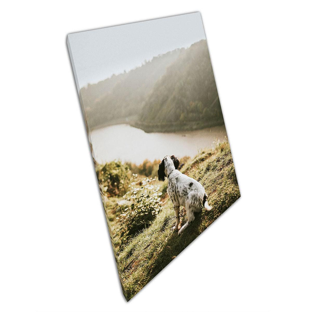 Adventurous Small Dog Hiking Canvas Print: Nature-Inspired Wall Art for Home & Office Decor - Print Store