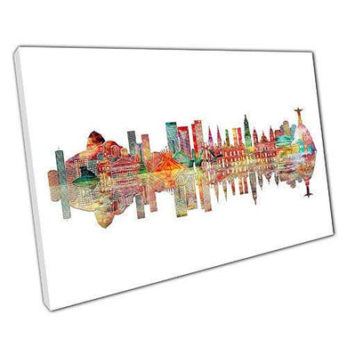 Brazilian Landmarks Watercolor Canvas Print: Framed Wall Art for Home & Office Decor - Print Store