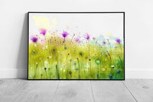 Load image into Gallery viewer, Abstract Cosmos Meadow Watercolour Print: Vibrant Floral Wall Art in Minimalist Contemporary Frame - Print Store
