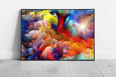 Abstract Flowing Artwork Print - Dreamy Contemporary Wall Art Colour Formations Framed Picture - Print Store