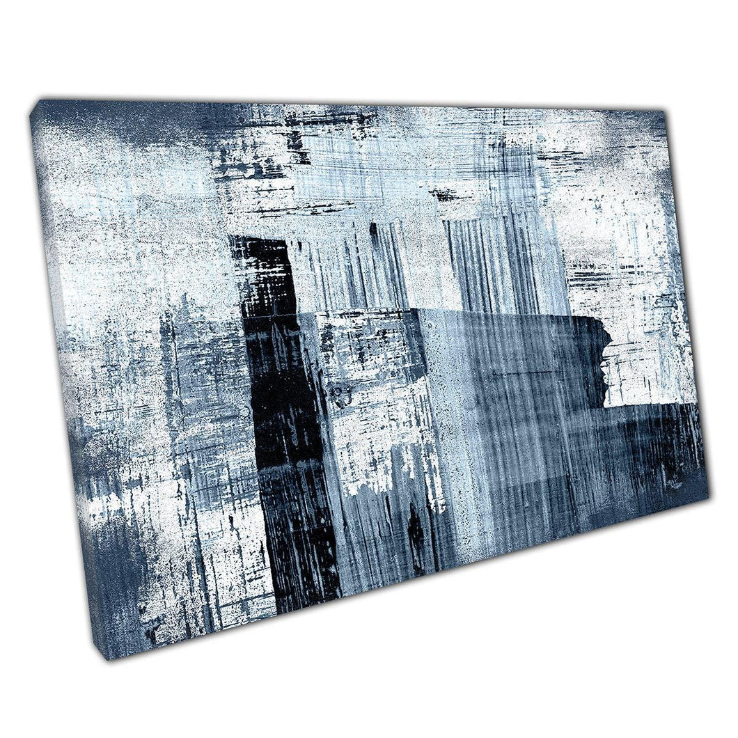 Modern Abstract Grey Blue Canvas Art Print for Home Office Décor - Print Store