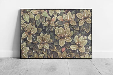Abstract Floral Leaf Art Print  Vintage Inspired Framed Wall Decor  Leafy Nature Illustration - Print Store